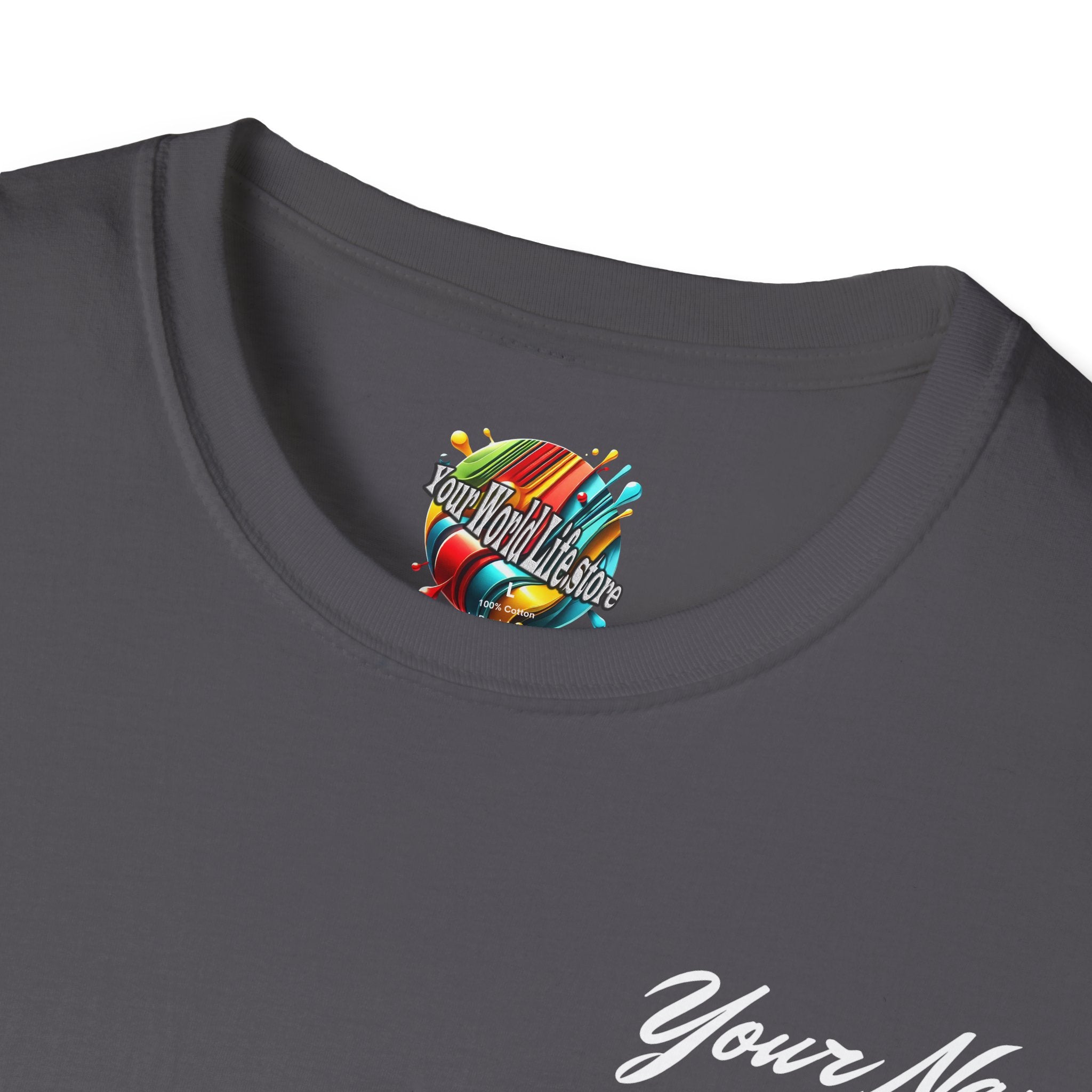 "DJ VAMP" 🎧Personalized Logo Tee – Bold, Loud, and Made to Move - QR